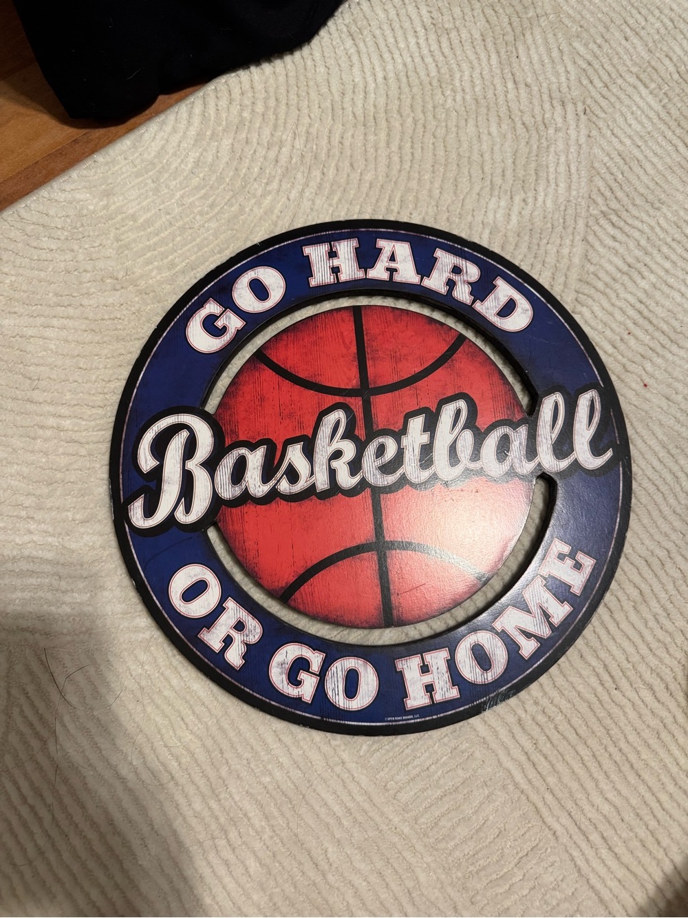 Hobby Lobby Blue and Red 'Go Hard or Go Home' Basketball Wall Decor